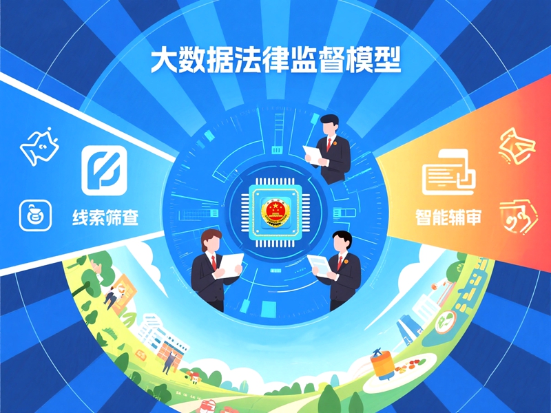 jimeng-2025-10-28-9461-同心圆辐射式 画面布局: 中心是“大数据法律监督模型”的核心芯片。 内环: ....jpg